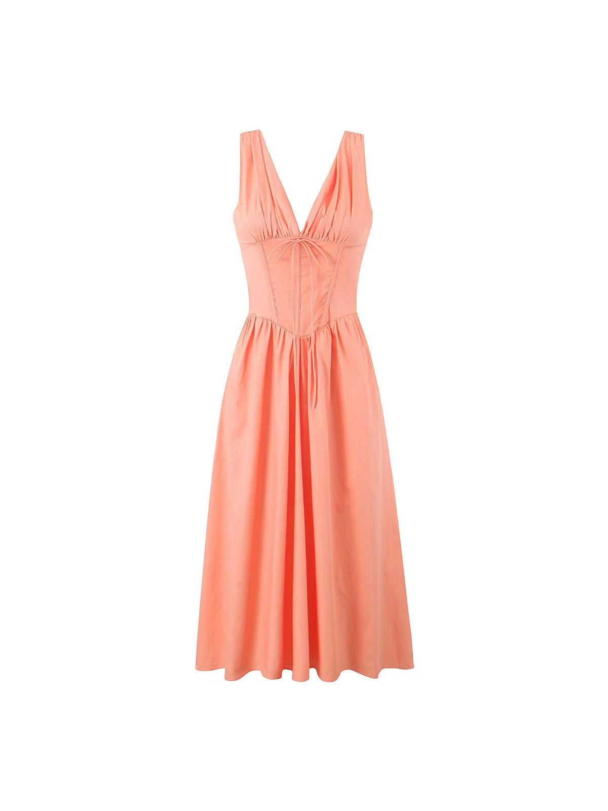 Ariana - Midikleid mit V-Ausschnitt, Korsett und ausgestelltem Rock