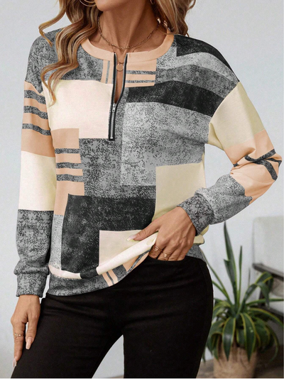 Tricia™ – Sweatshirt mit Grafikprint und Reißverschluss
