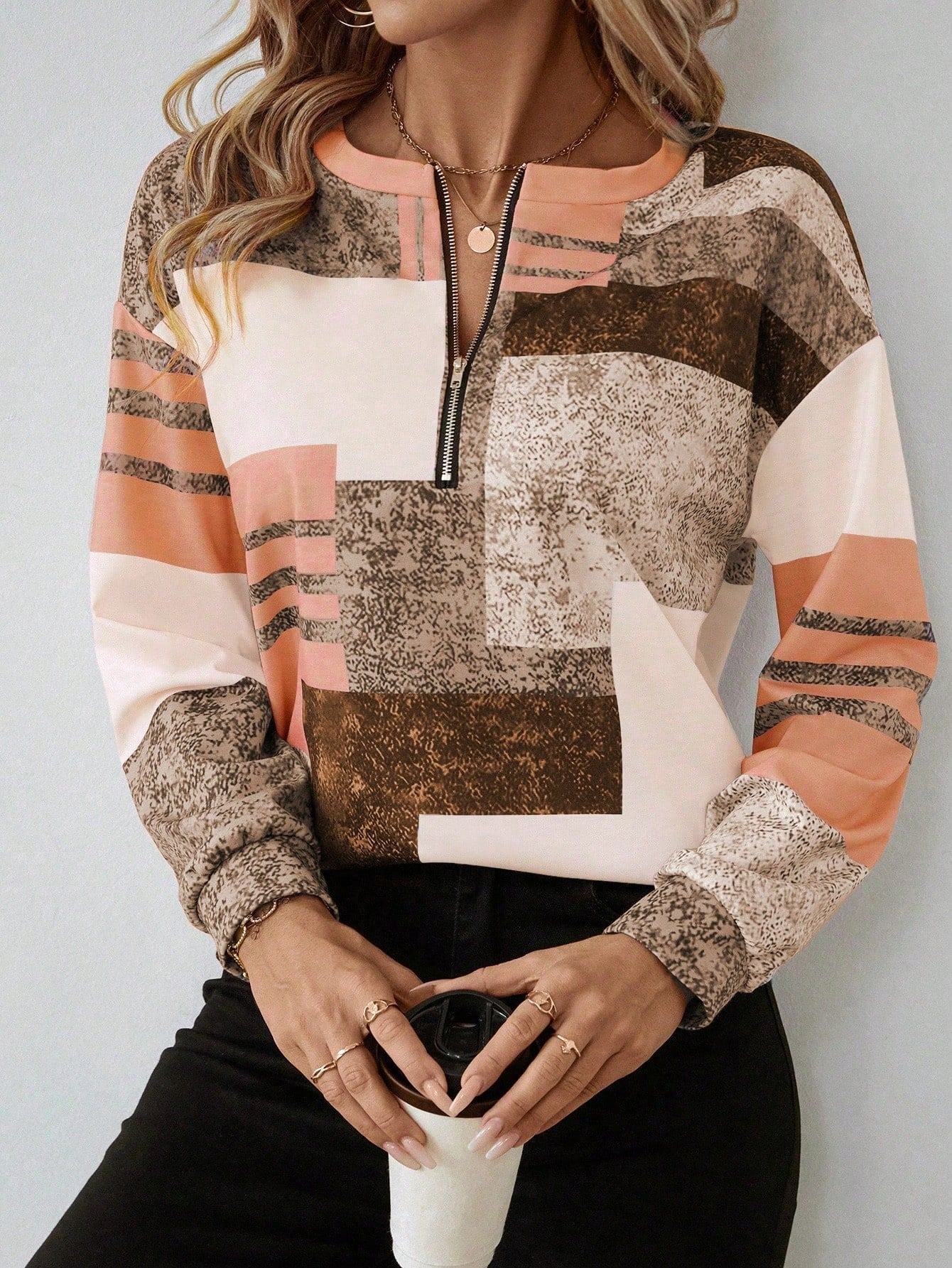 Tricia™ – Sweatshirt mit Grafikprint und Reißverschluss