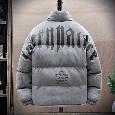 Gothic-Grafik-Winterpuffermantel für Männer