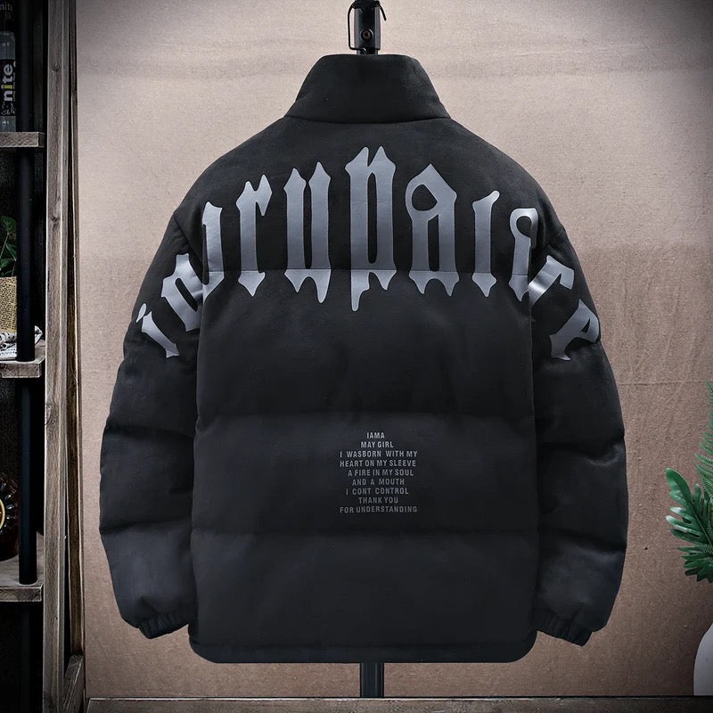 Gothic-Grafik-Winterpuffermantel für Männer