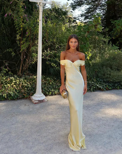 LEA | LANGES RÜCKENFREIES KLEID AUS SATIN