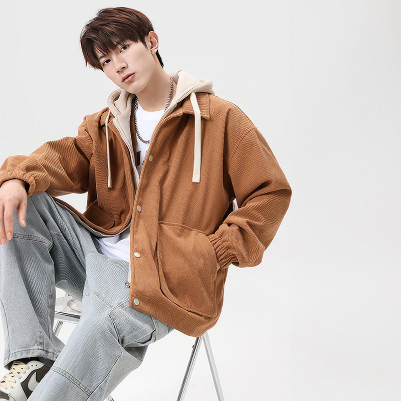 Cordjacke mit Kapuze für Männer - Gefüttert