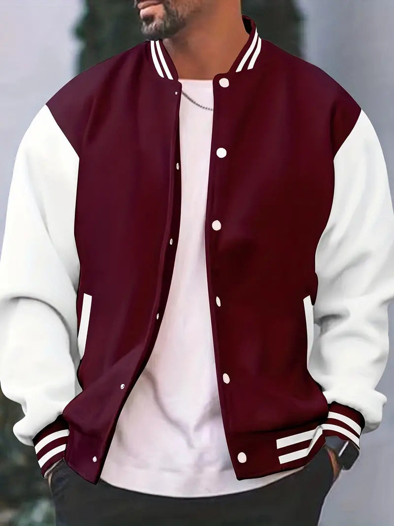 Stylische Baseballjacke mit Knopfleiste für Männer
