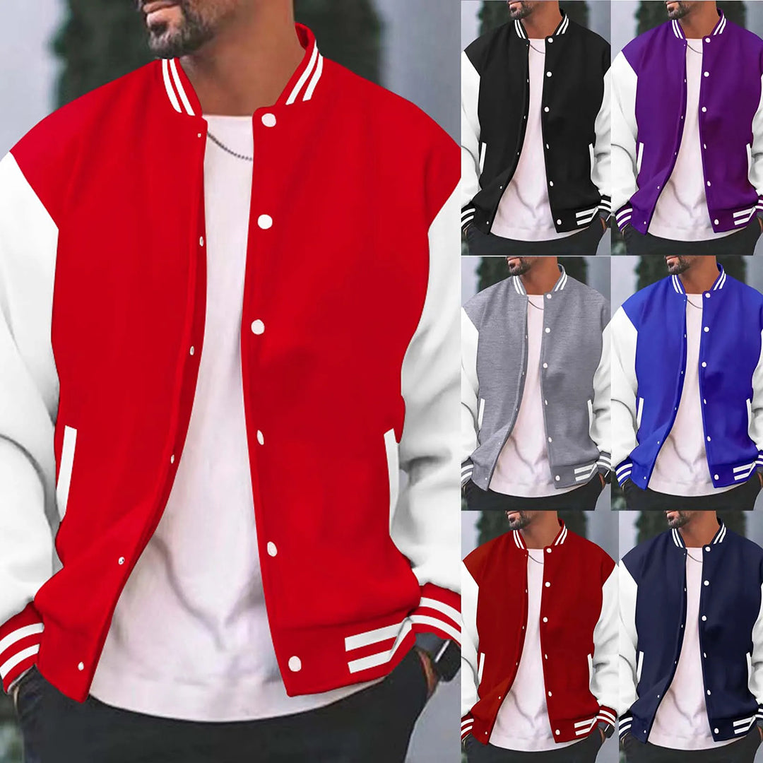 Stylische Baseballjacke mit Knopfleiste für Männer