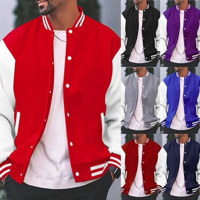 Stylische Baseballjacke mit Knopfleiste für Männer