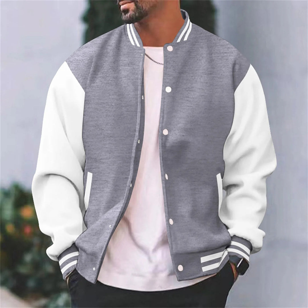 Stylische Baseballjacke mit Knopfleiste für Männer