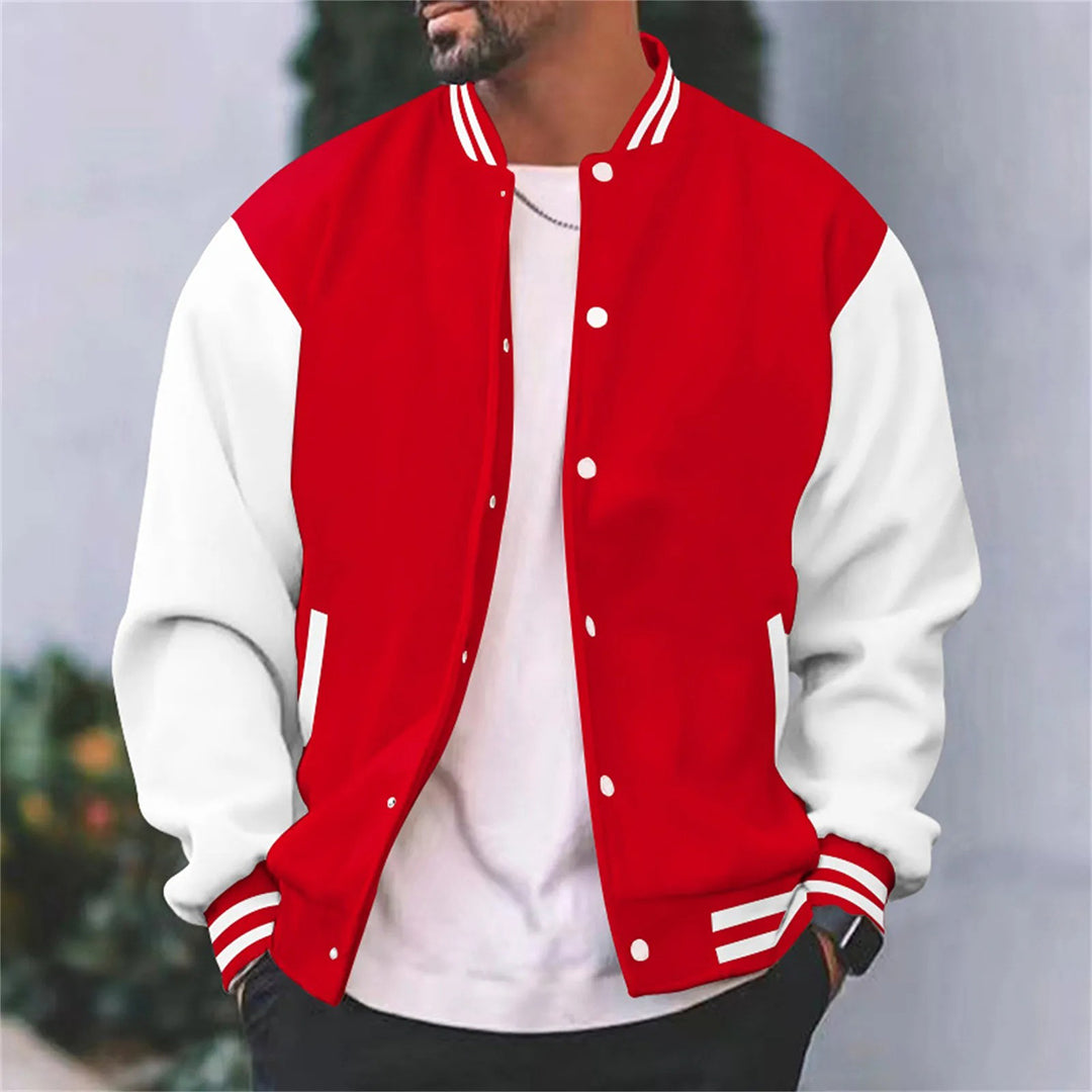 Stylische Baseballjacke mit Knopfleiste für Männer
