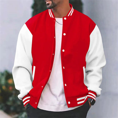 Stylische Baseballjacke mit Knopfleiste für Männer
