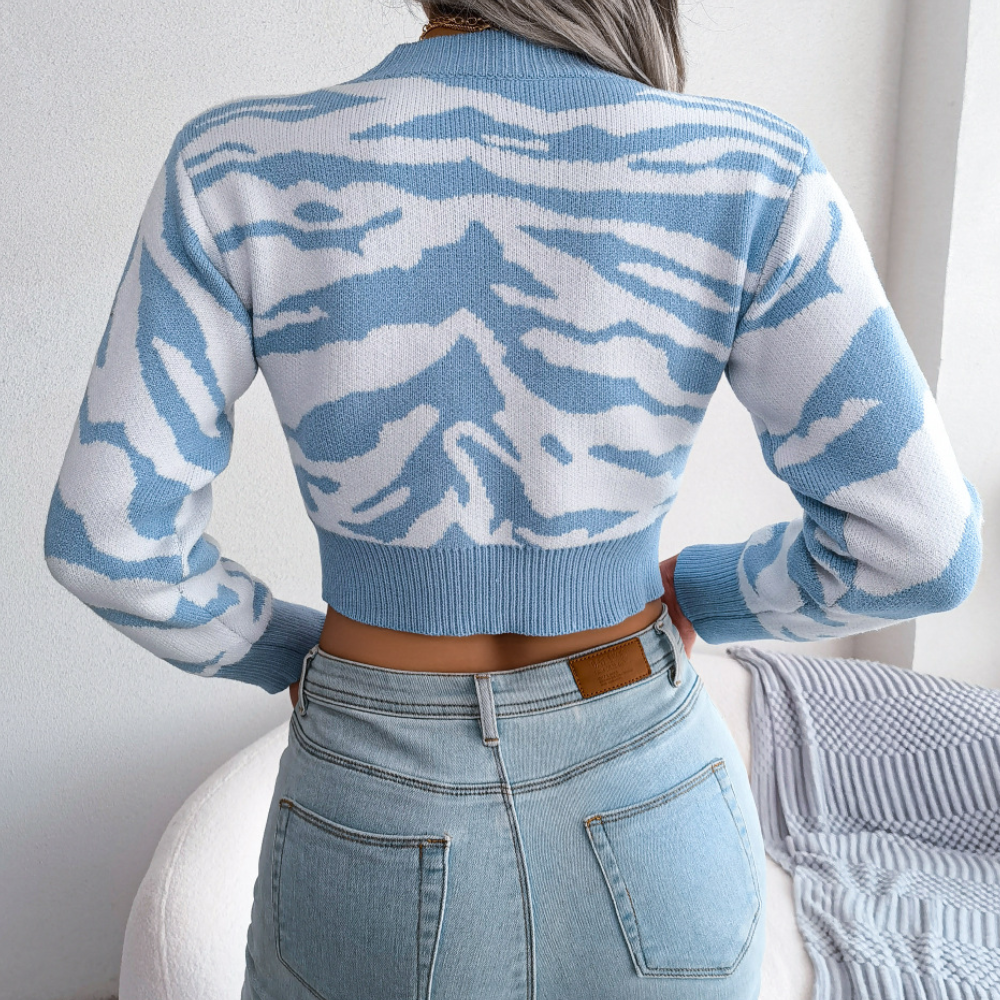 Cropped Pullover | Modernes Muster | Trendiger Schnitt