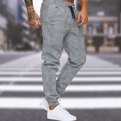 Jogger | Kordelzug | elastische Knöchel | karierte Hose | Herrenhose