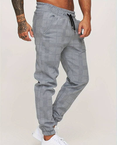 Jogger | Elastische Taille | Kordelzug | Karierte Hose | Herrenhose