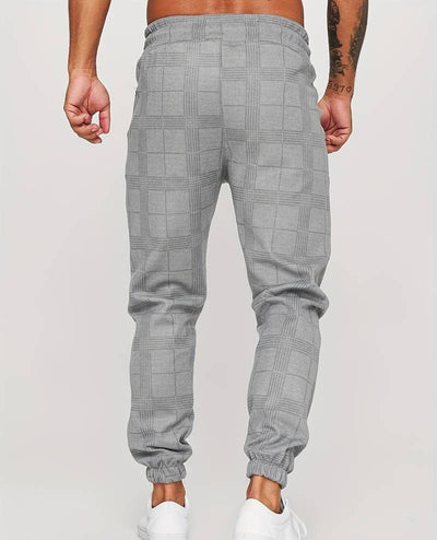 Jogger | Elastische Taille | Kordelzug | Karierte Hose | Herrenhose