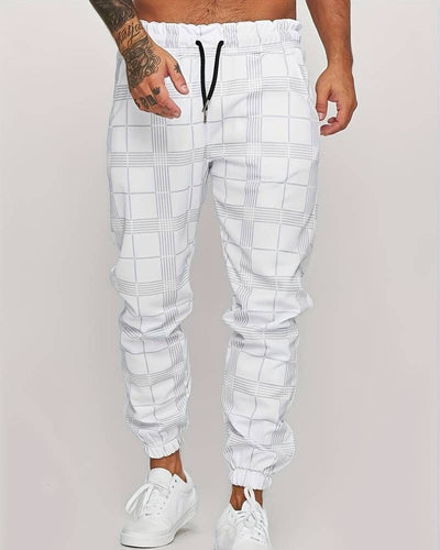Jogger | Elastische Taille | Kordelzug | Karierte Hose | Herrenhose