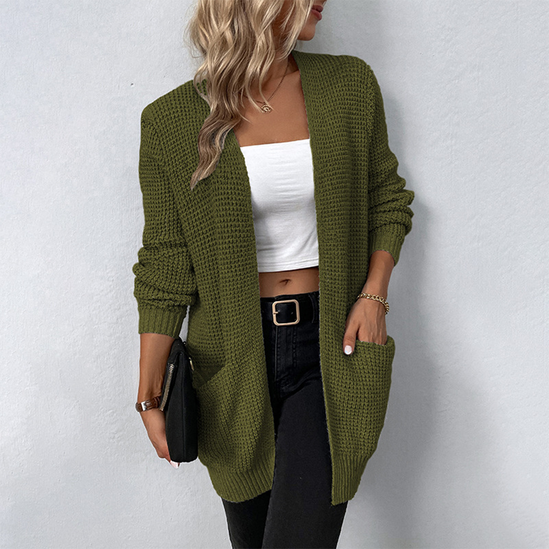 Elegante lange Strickjacke für Damen