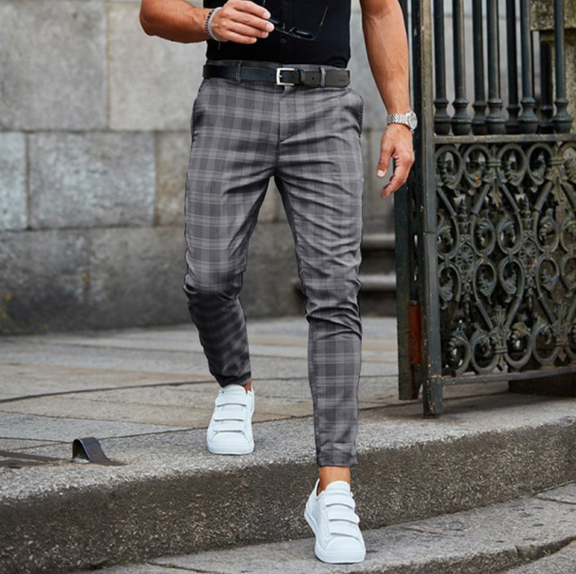 Karo-Hosen | Slim-Fit | Stretch | Herren   Mode-Hosen | Herren-Hosen