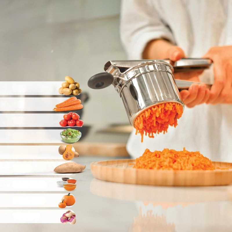 Kartoffelstampfer aus Edelstahl 15 oz – Kartoffelstampfer für Pürees und Gemüsebrei