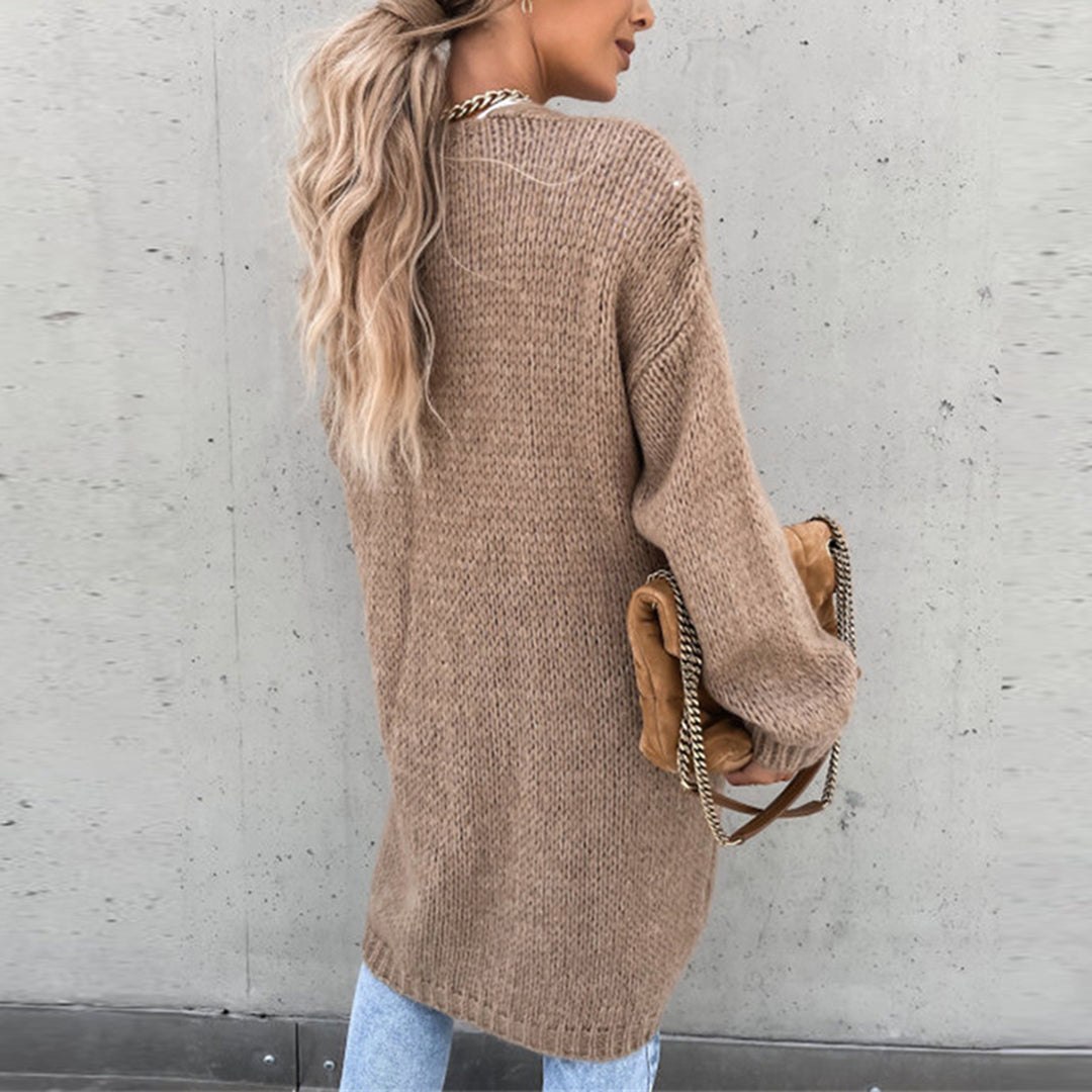 Schicke lange Strickjacke für Damen