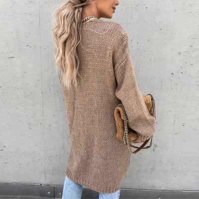 Schicke lange Strickjacke für Damen