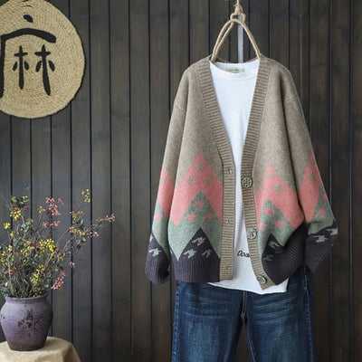 Strickjacke mit Knopfleiste für Frauen