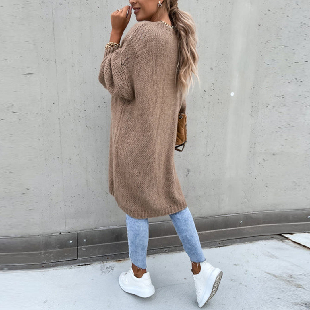 Schicke lange Strickjacke für Damen