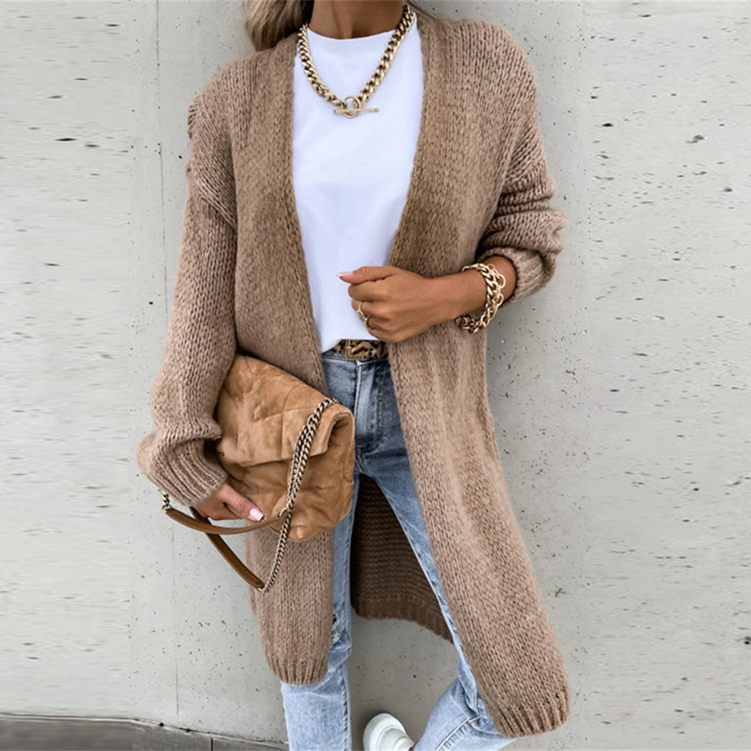 Schicke lange Strickjacke für Damen