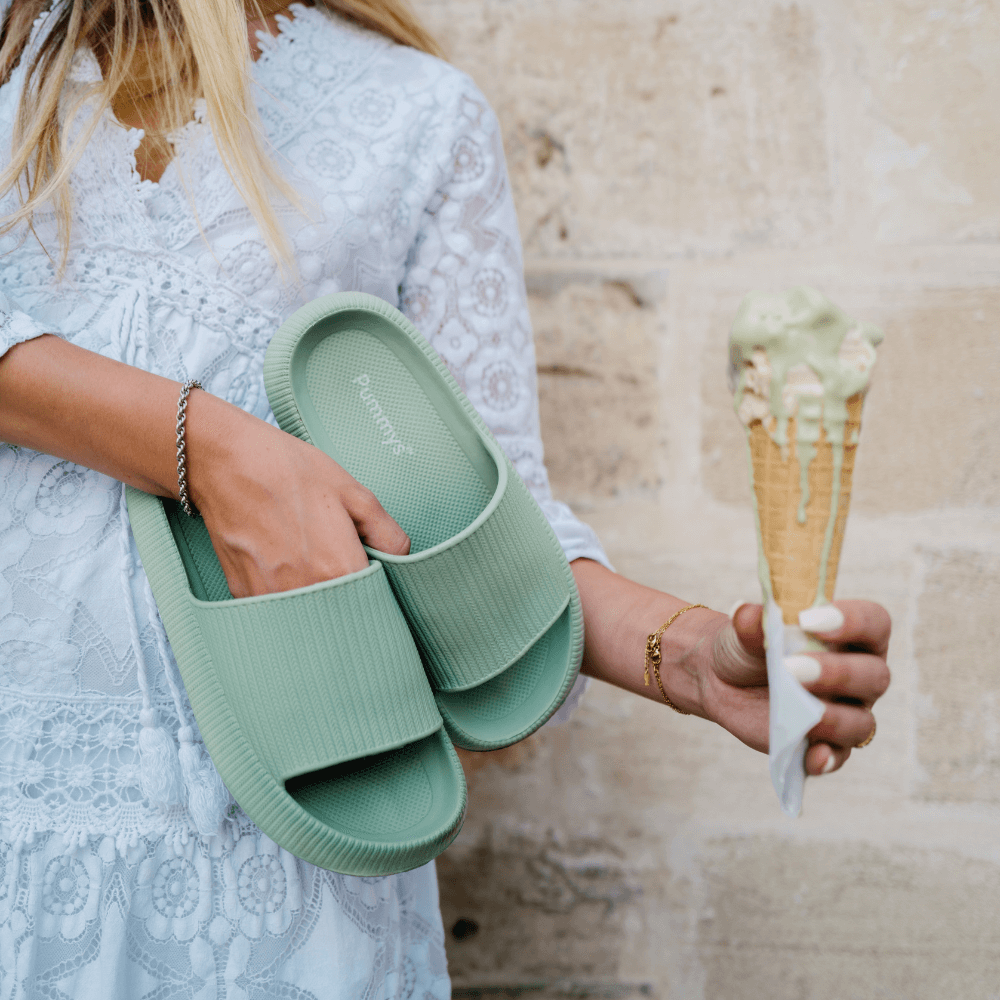 Slide-Sandale mit Strukturband | Extra-Sohle | Bequem & Modern