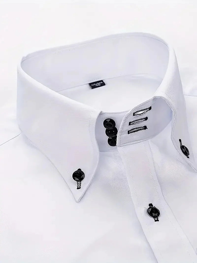 Kleidungshemd - Umlegekragen - knitterfrei   Knitterfrei - Hemd mit Knopfleiste - Herrenhemd