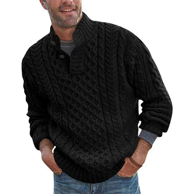 Rollkragenpullover mit Zopfmuster für Herren