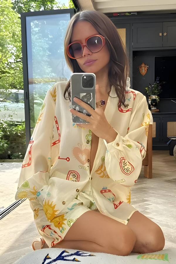 Lacey™ | Langarm- und Shorts-Set