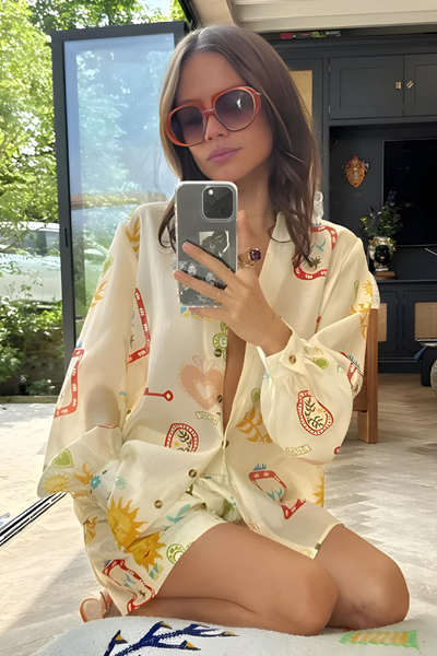 Lacey™ | Langarm- und Shorts-Set