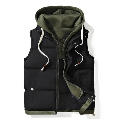 Herren Softshell Steppweste mit Kapuze