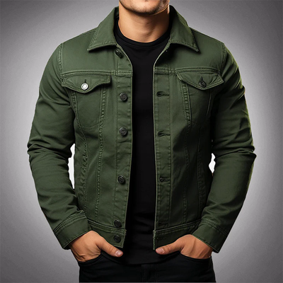 Klassische Denim-Jacke mit Taschen für Herren