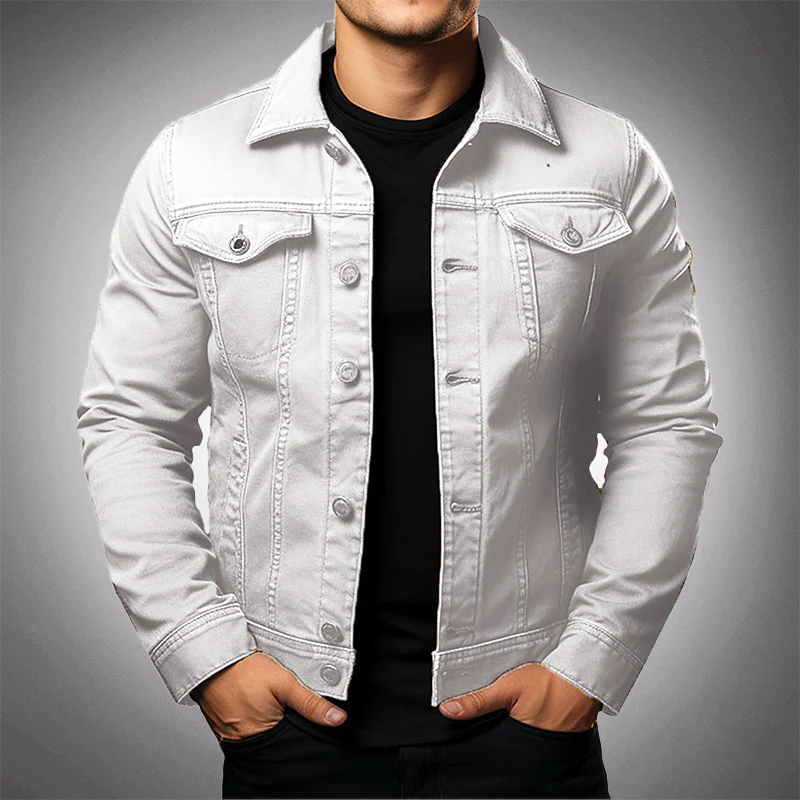 Klassische Denim-Jacke mit Taschen für Herren