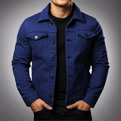 Klassische Denim-Jacke mit Taschen für Herren