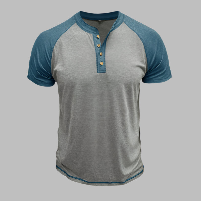 Henley T-Shirt für Herren – Leichtes Sommer T-Shirt mit Knopfleiste