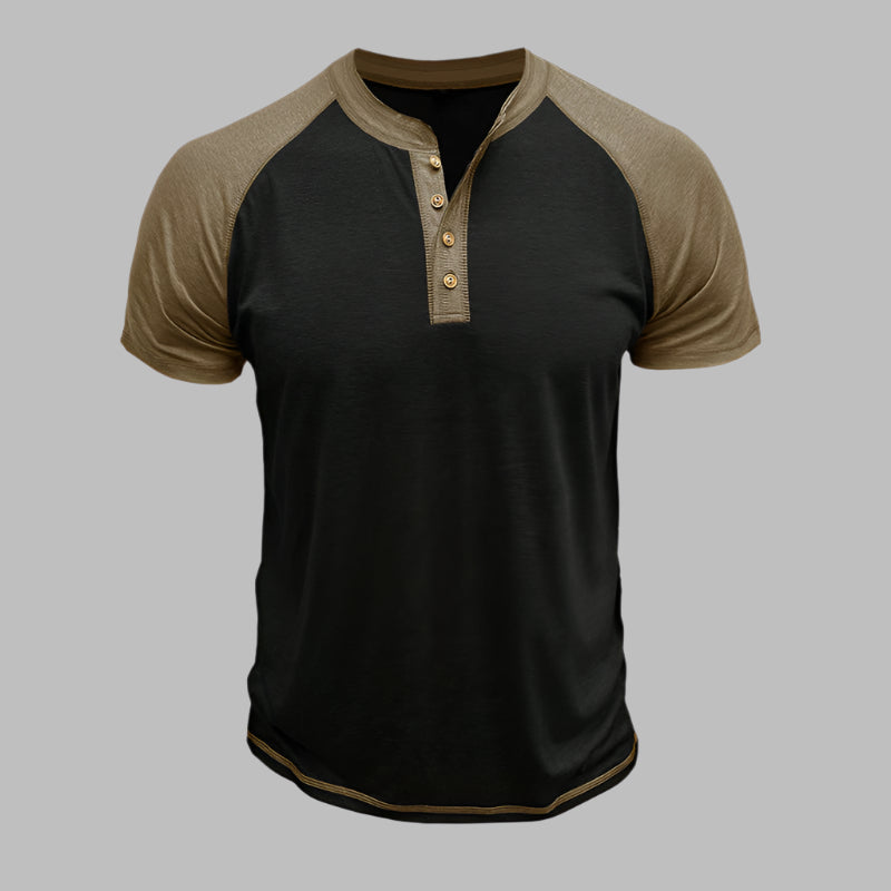 Henley T-Shirt für Herren – Leichtes Sommer T-Shirt mit Knopfleiste