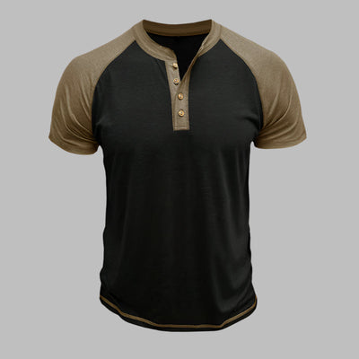 Henley T-Shirt für Herren – Leichtes Sommer T-Shirt mit Knopfleiste