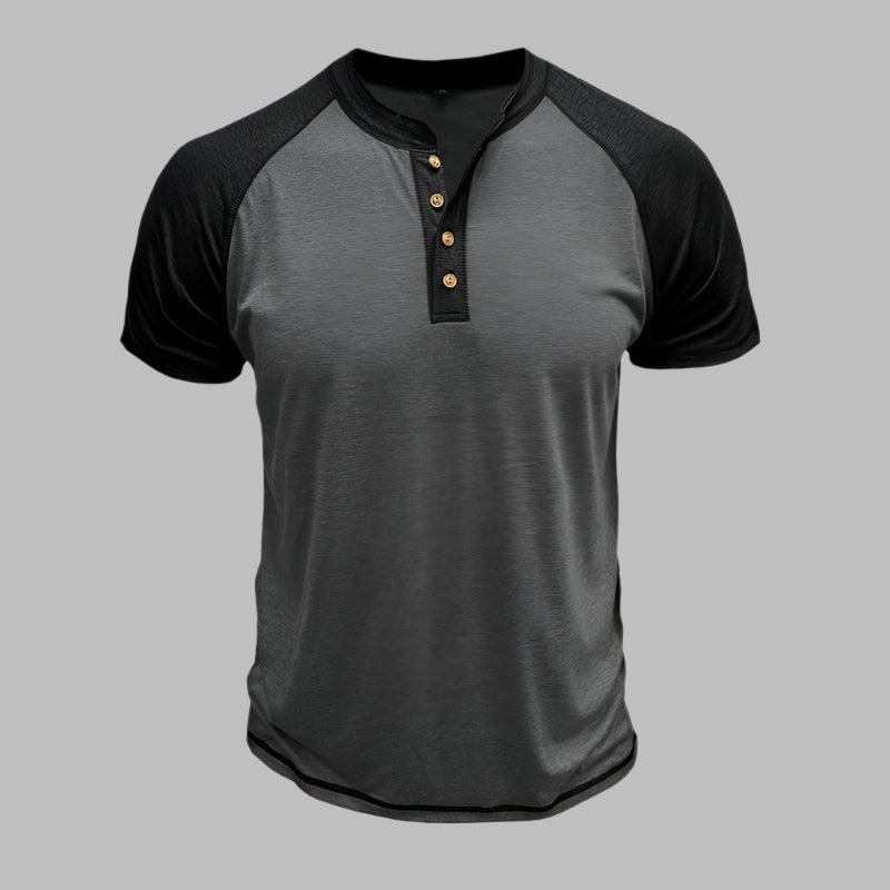 Henley T-Shirt für Herren – Leichtes Sommer T-Shirt mit Knopfleiste