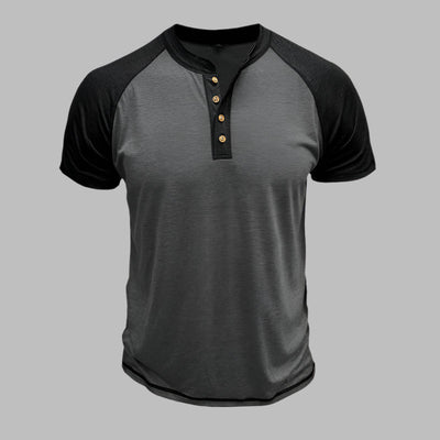 Henley T-Shirt für Herren – Leichtes Sommer T-Shirt mit Knopfleiste