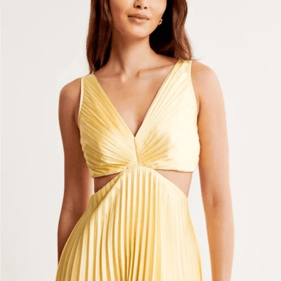 Isadora Plissierte Lange Kleid