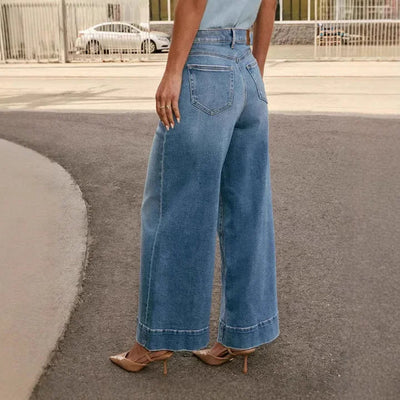 Layla | Retro Royal Mom Jeans mit weitem Bein