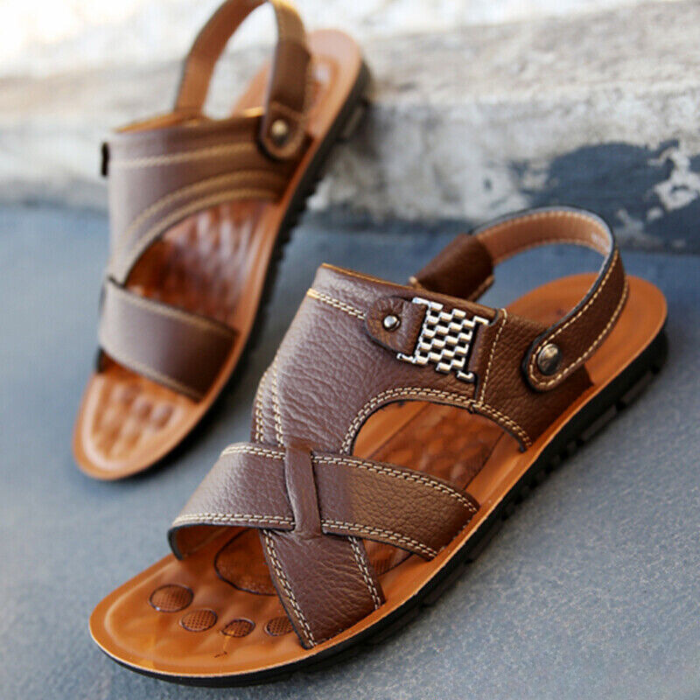 Ledersandalen – Ergonomisch – Sport – Orthopädische Sandalen – Herrensandalen