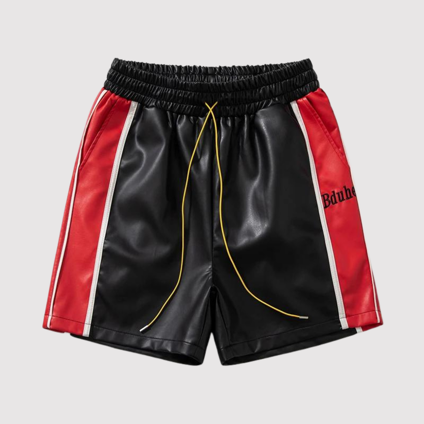 Ledershorts - Kordelzug - Elastische Taille - Shorts für Männer - Männerkleidung