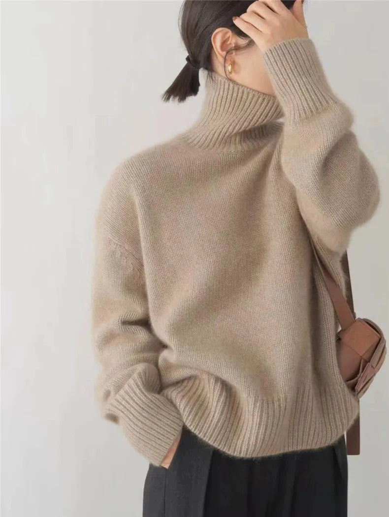 Rollkragenpullover mit Übergröße für Frauen