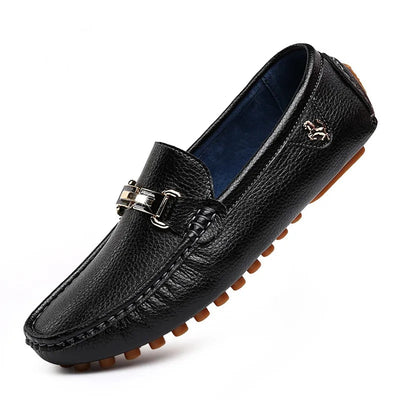 Loafers aus Leder - Rutschfeste Herren Slipper mit Metallschnalle