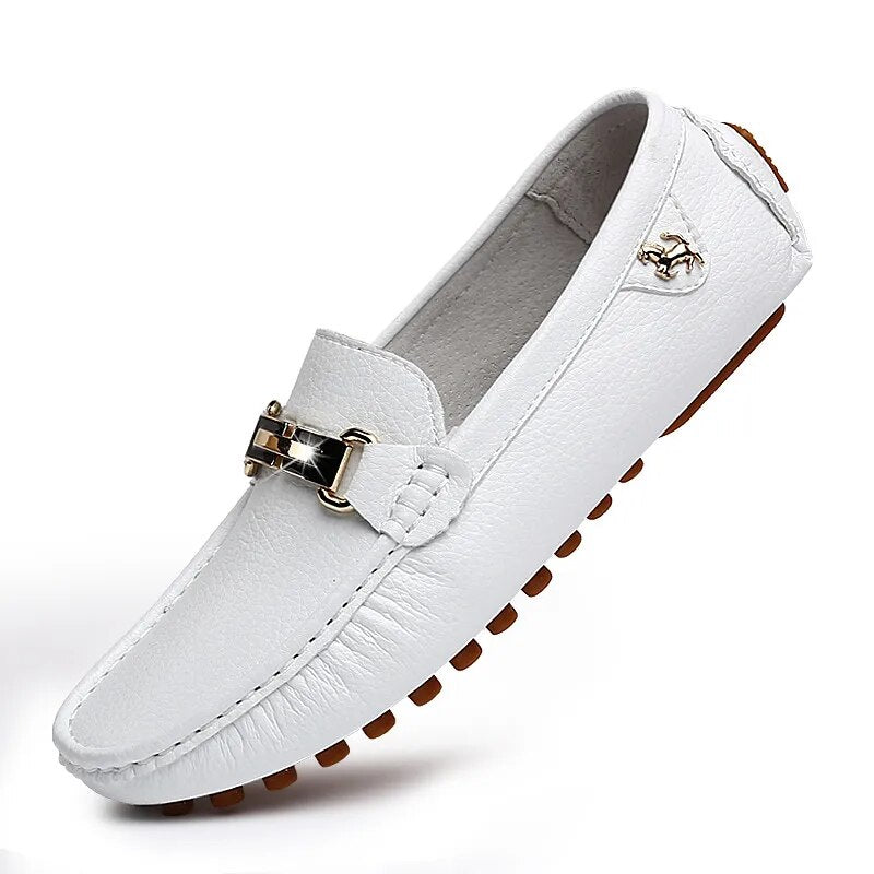 Loafers aus Leder - Rutschfeste Herren Slipper mit Metallschnalle
