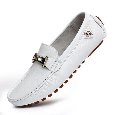 Loafers aus Leder - Rutschfeste Herren Slipper mit Metallschnalle