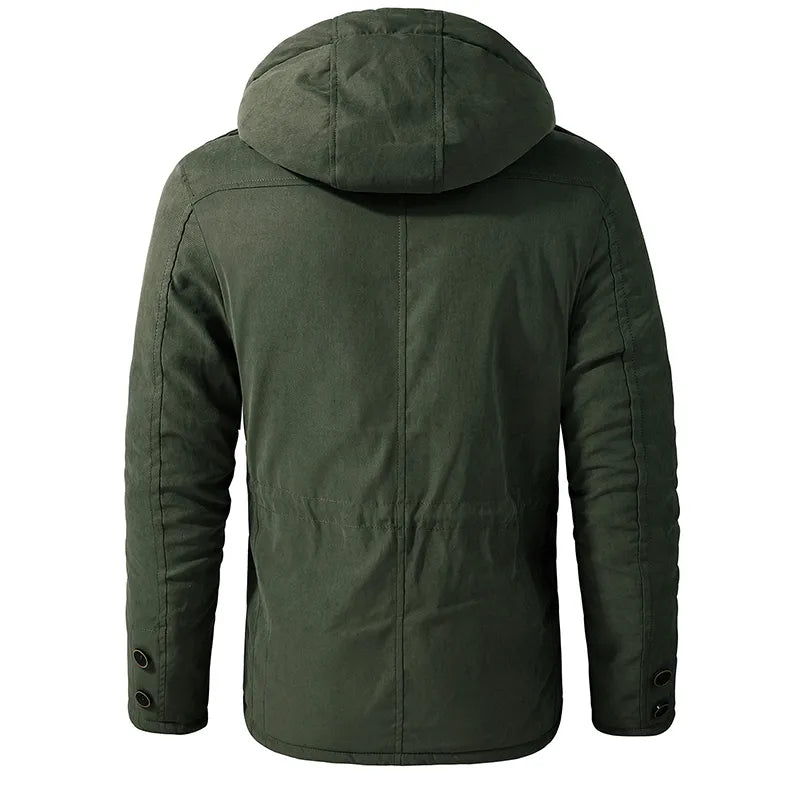 Militärische Winterjacke mit Sherpa-Futter für Herren