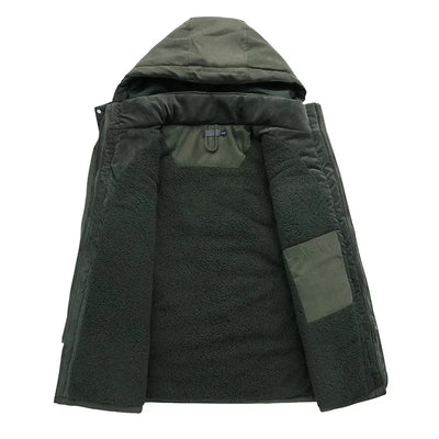 Militärische Winterjacke mit Sherpa-Futter für Herren
